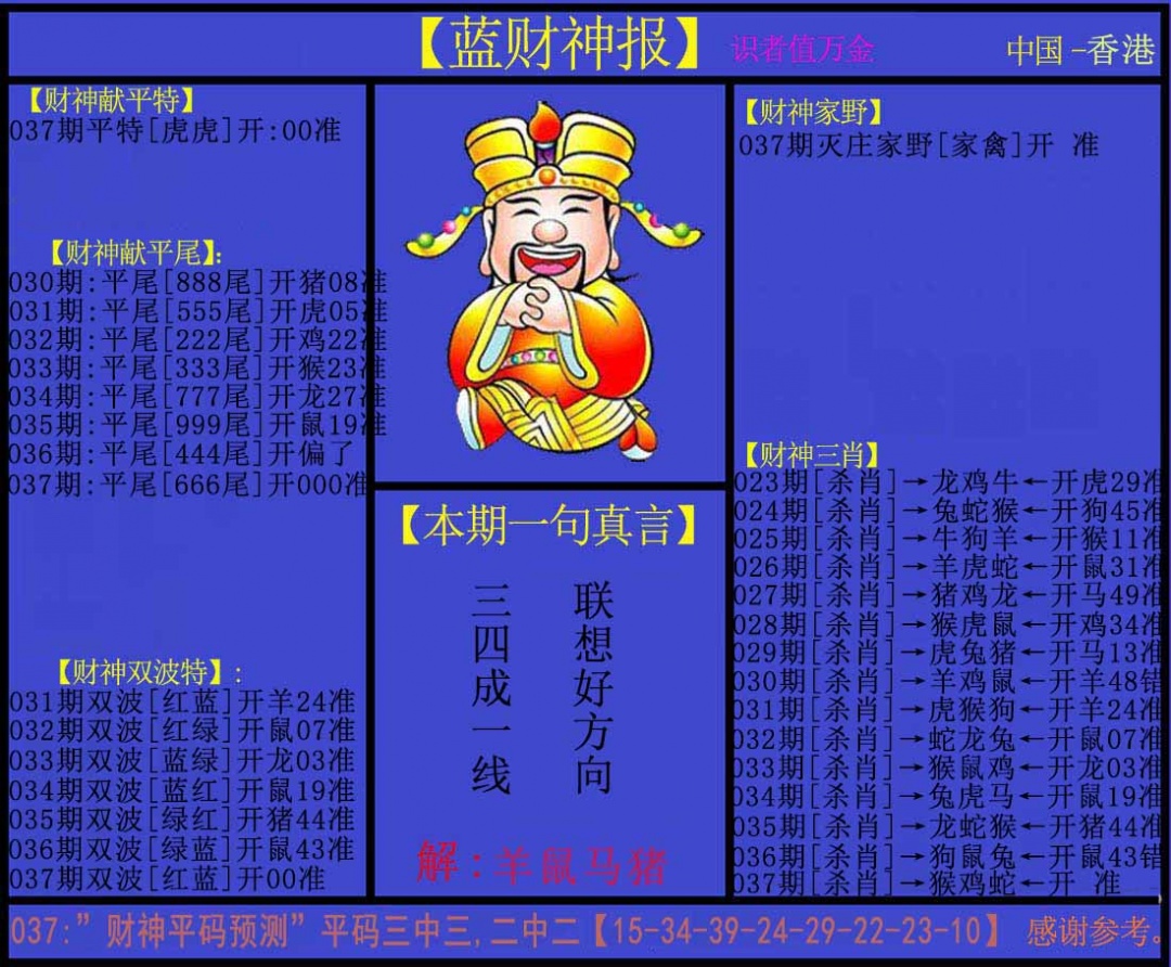 037期蓝财神[图]